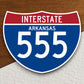 Interstate route  555 arkansas sticker, Interstate Highway Sign Expressway Stickers, Highway Sign Road Trip Sticker, Room Décor