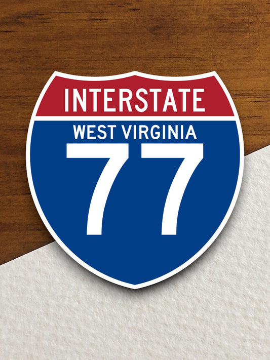 Interstate route  77 west virginia sticker, Interstate Highway Sign Expressway Stickers, Highway Sign Road Trip Sticker, Room Décor