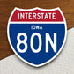 Interstate route  80n iowa sticker, Interstate Highway Sign Expressway Stickers, Highway Sign Road Trip Sticker, Room Décor