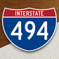 Interstate route  494 sticker, Interstate Highway Sign Expressway Stickers, Highway Sign Road Trip Sticker, Room Décor