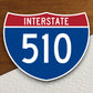 Interstate route  510 sticker, Interstate Highway Sign Expressway Stickers, Highway Sign Road Trip Sticker, Room Décor