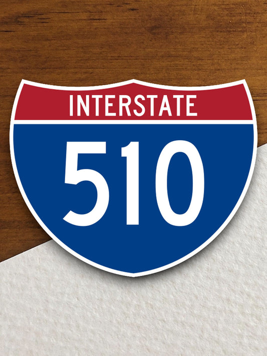 Interstate route  510 sticker, Interstate Highway Sign Expressway Stickers, Highway Sign Road Trip Sticker, Room Décor