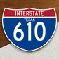 Interstate route  610 texas sticker, Texas sticker, Interstate Highway Sign Expressway Stickers, Highway Sign Road Trip Sticker, Room Décor