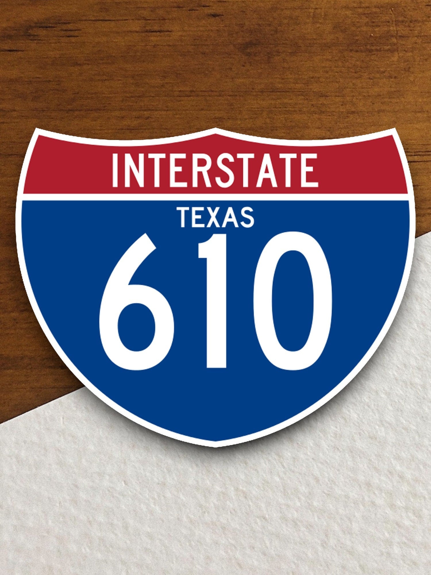 Interstate route  610 texas sticker, Texas sticker, Interstate Highway Sign Expressway Stickers, Highway Sign Road Trip Sticker, Room Décor