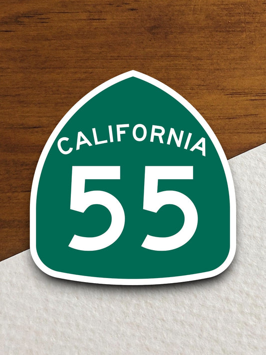 California state route 55 road sign sticker, road trip sticker, highway sign, room decor, travel sticker