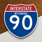 Interstate route  90 wyoming sticker, Interstate Highway Sign Expressway Stickers, Highway Sign Road Trip Sticker, Room Décor