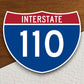 Interstate route  110 sticker, Interstate Highway Sign Expressway Stickers, Highway Sign Road Trip Sticker, Room Décor