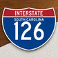 Interstate route  126 south carolina sticker, Interstate Highway Sign Expressway Stickers, Highway Sign Road Trip Sticker, Room Décor