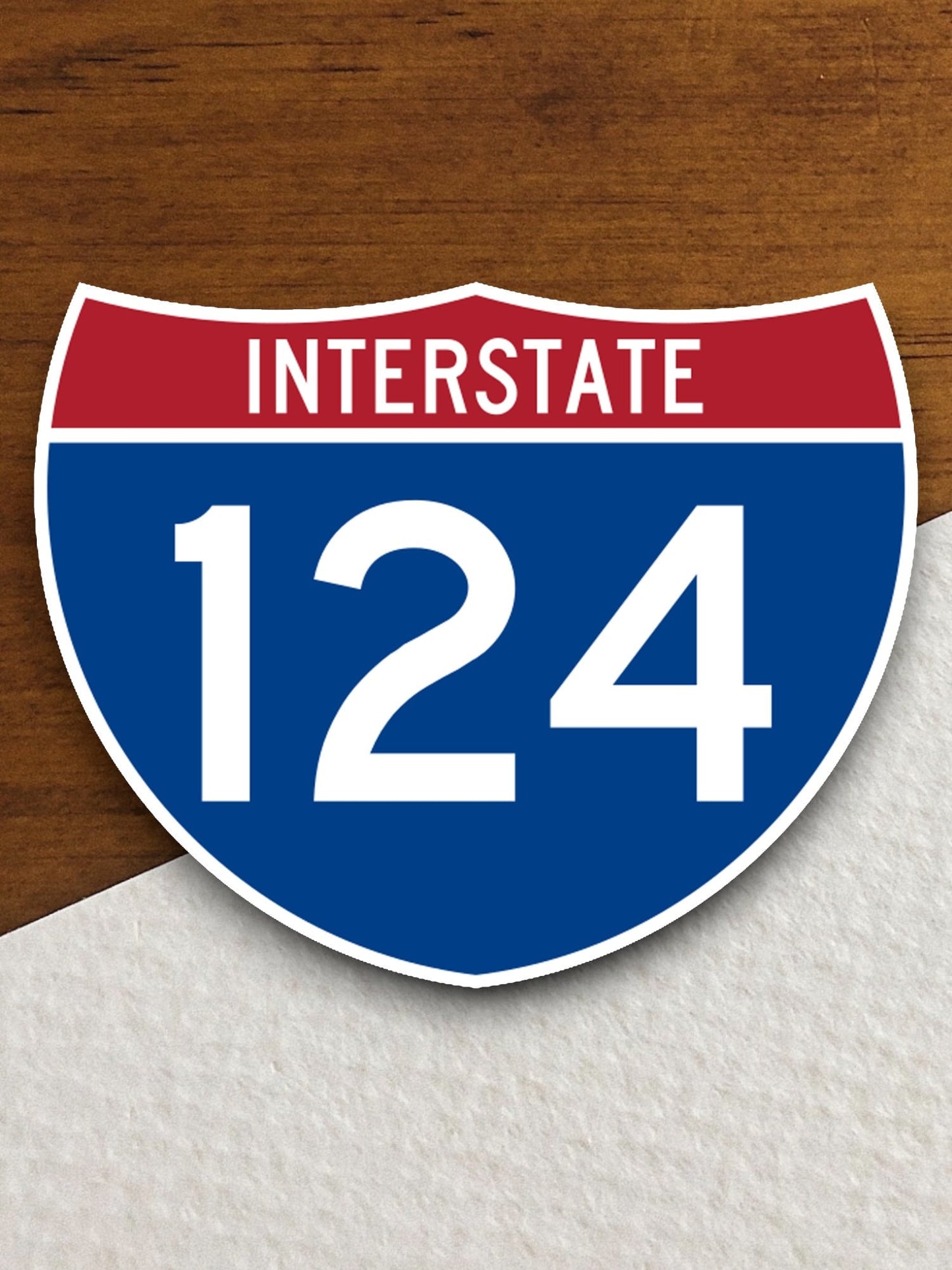 Interstate route  124 sticker, Interstate Highway Sign Expressway Stickers, Highway Sign Road Trip Sticker, Room Décor