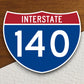 Interstate route  140 sticker, Interstate Highway Sign Expressway Stickers, Highway Sign Road Trip Sticker, Room Décor