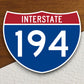 Interstate route  194 sticker, Interstate Highway Sign Expressway Stickers, Highway Sign Road Trip Sticker, Room Décor