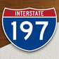 Interstate route  197 sticker, Interstate Highway Sign Expressway Stickers, Highway Sign Road Trip Sticker, Room Décor