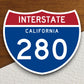 Interstate route  280 california sticker, California sticker, Interstate Highway Sign Expressway Stickers, Highway Sign Road Trip Sticker