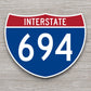 Interstate route  694 sticker, Interstate Highway Sign Expressway Stickers, Highway Sign Road Trip Sticker, Room Décor