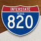 Interstate route  820 Texas sticker, Texas sticker, Interstate Highway Sign Expressway Stickers, Highway Sign Road Trip Sticker, Room Décor