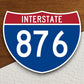 Interstate route  876 sticker, Interstate Highway Sign Expressway Stickers, Highway Sign Road Trip Sticker, Room Décor