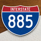 Interstate route  885 sticker, Interstate Highway Sign Expressway Stickers, Highway Sign Road Trip Sticker, Room Décor