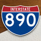 Interstate route  890 sticker, Interstate Highway Sign Expressway Stickers, Highway Sign Road Trip Sticker, Room Décor