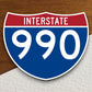 Interstate route  990 sticker, Interstate Highway Sign Expressway Stickers, Highway Sign Road Trip Sticker, Room Décor