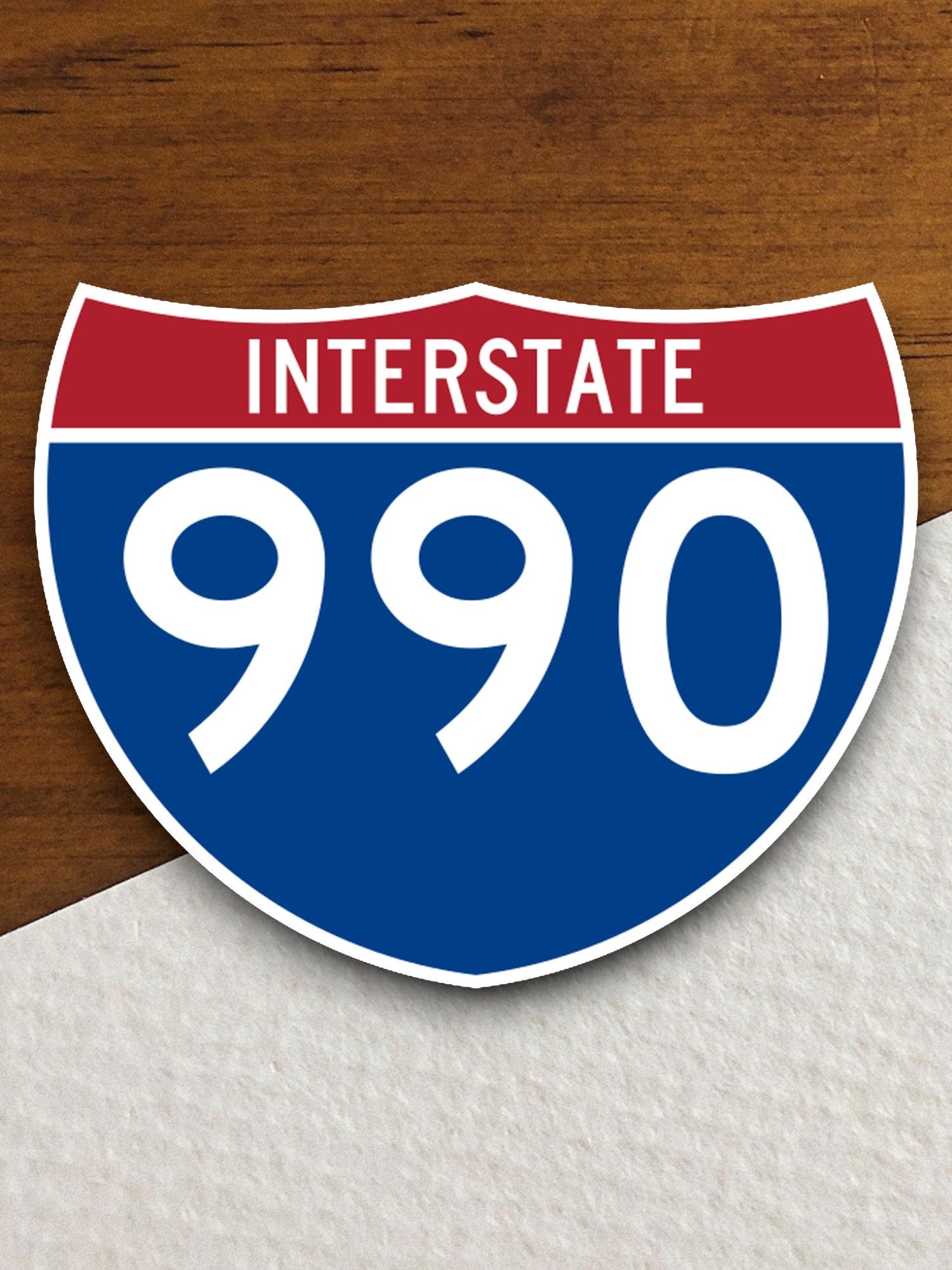 Interstate route  990 sticker, Interstate Highway Sign Expressway Stickers, Highway Sign Road Trip Sticker, Room Décor