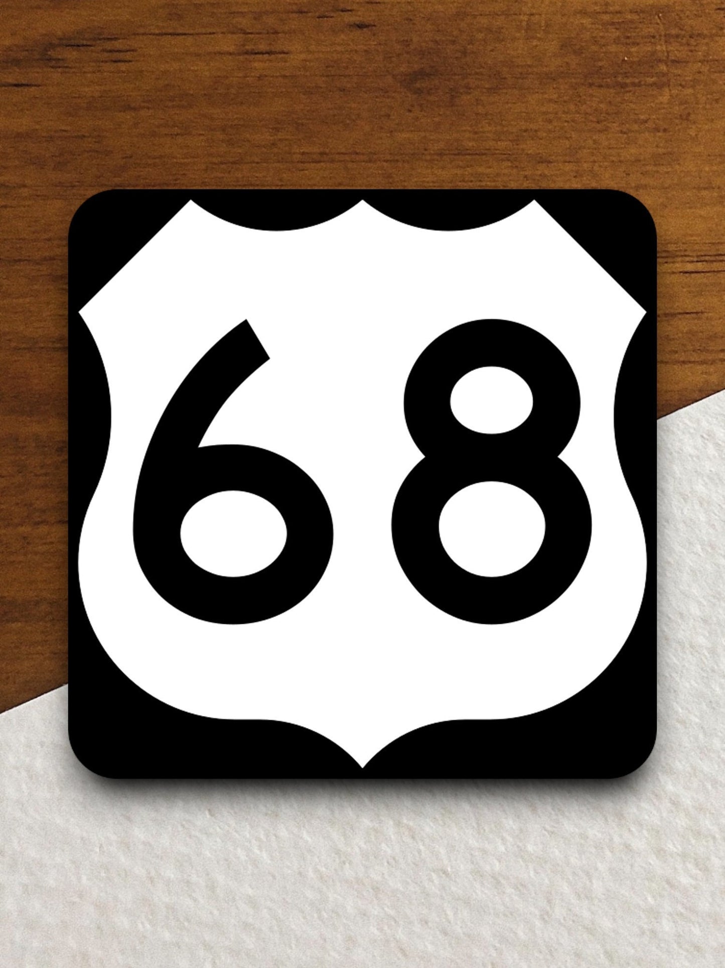 United States route 68 road sign sticker, road trip sticker, highway sign, room decor, travel sticker