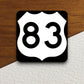 United States route 83 road sign sticker, road trip sticker, highway sign, room decor, travel sticker