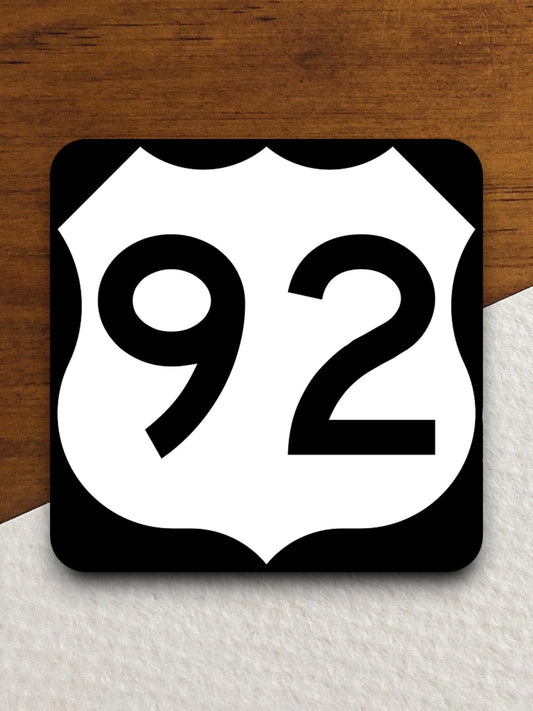 United States route 92 road sign sticker, road trip sticker, highway sign, room decor, travel sticker