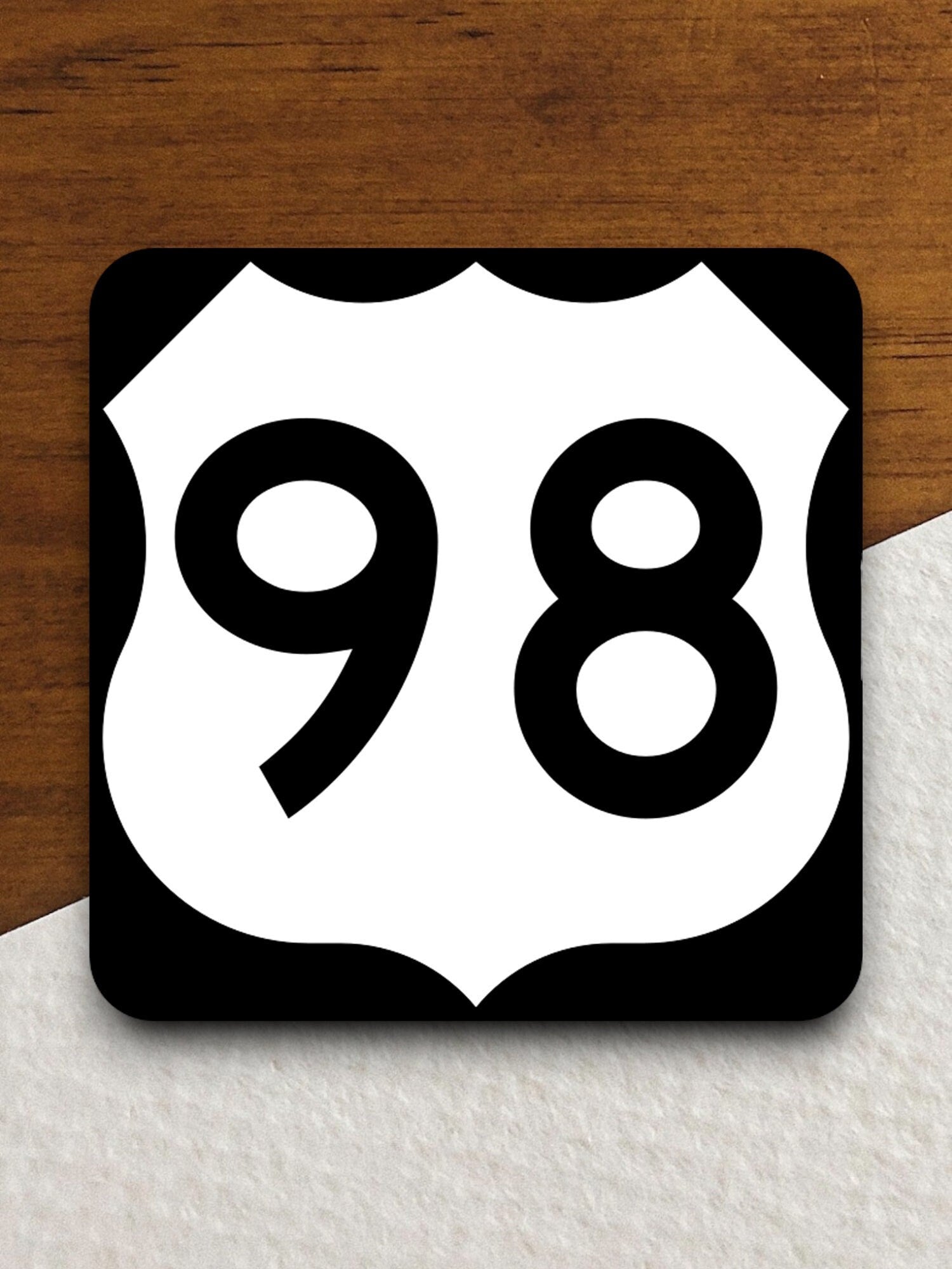 United States route 98 road sign sticker, road trip sticker, highway sign, room decor, travel sticker