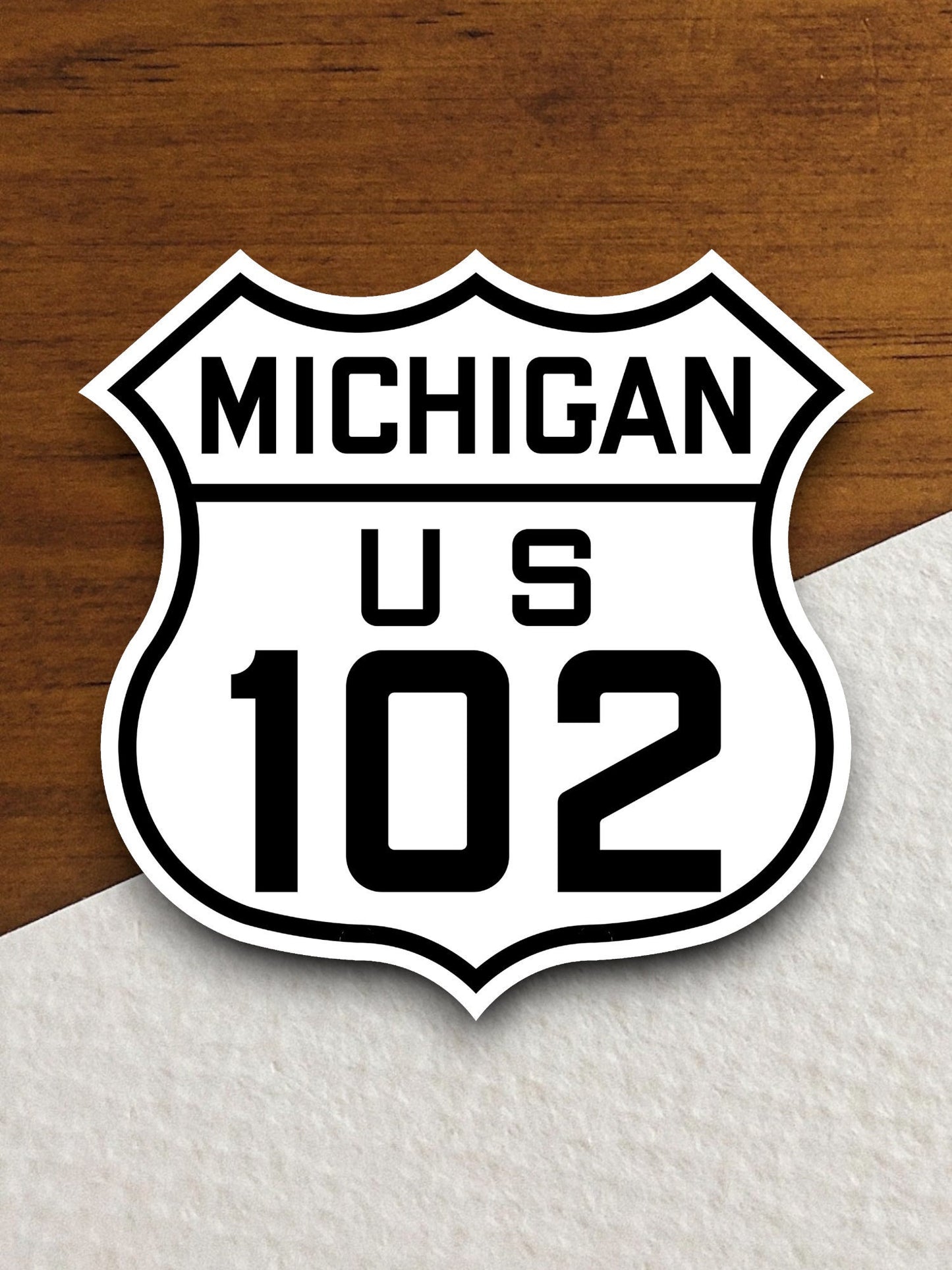 United States route 102 michigan road sign sticker, road trip sticker, highway sign, room decor, travel sticker