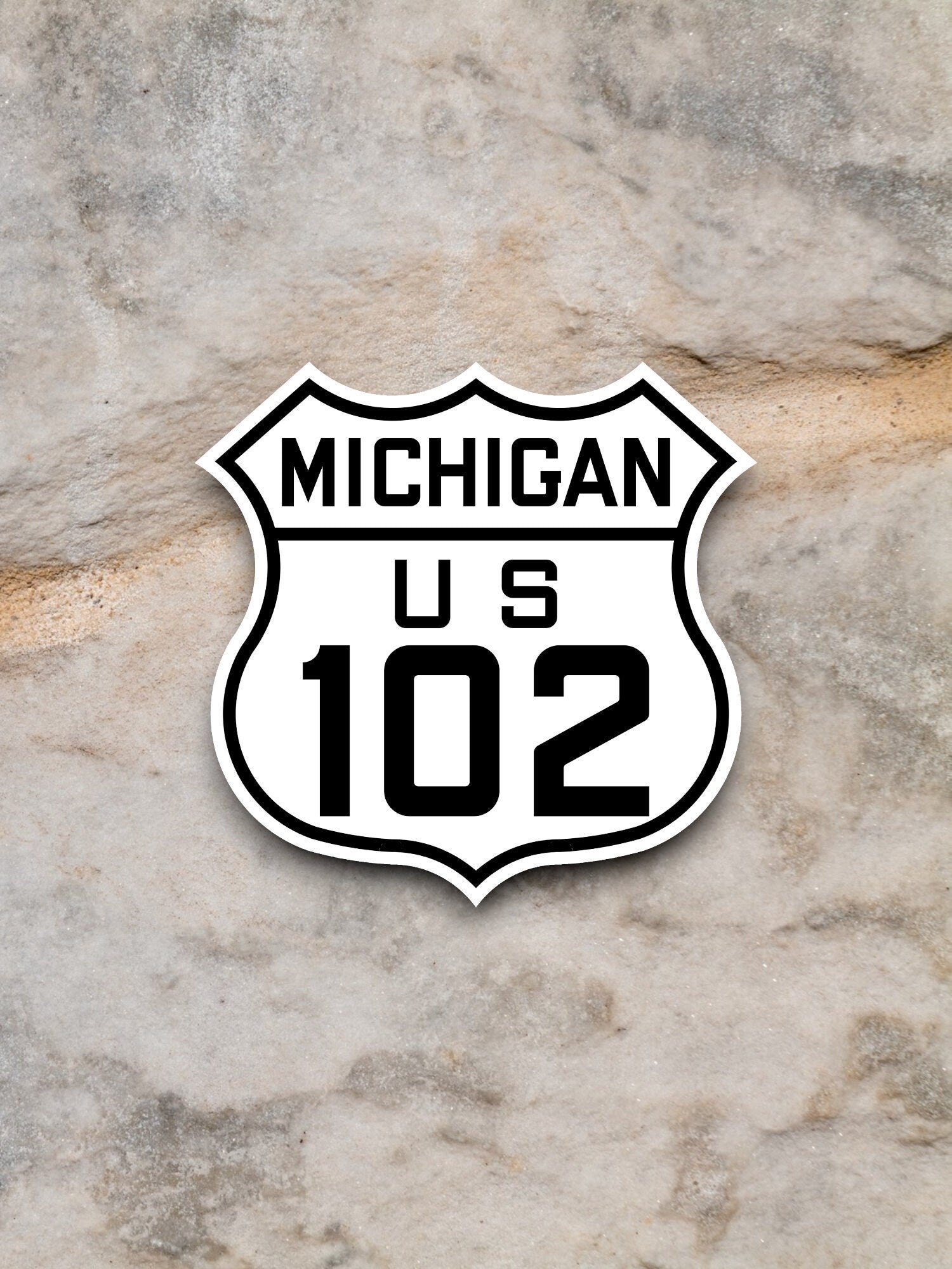 United States route 102 michigan road sign sticker, road trip sticker, highway sign, room decor, travel sticker