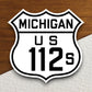 United States route 112s michigan road sign sticker, road trip sticker, highway sign, room decor, travel sticker