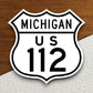 United States route 112 michigan road sign sticker, road trip sticker, highway sign, room decor, travel sticker