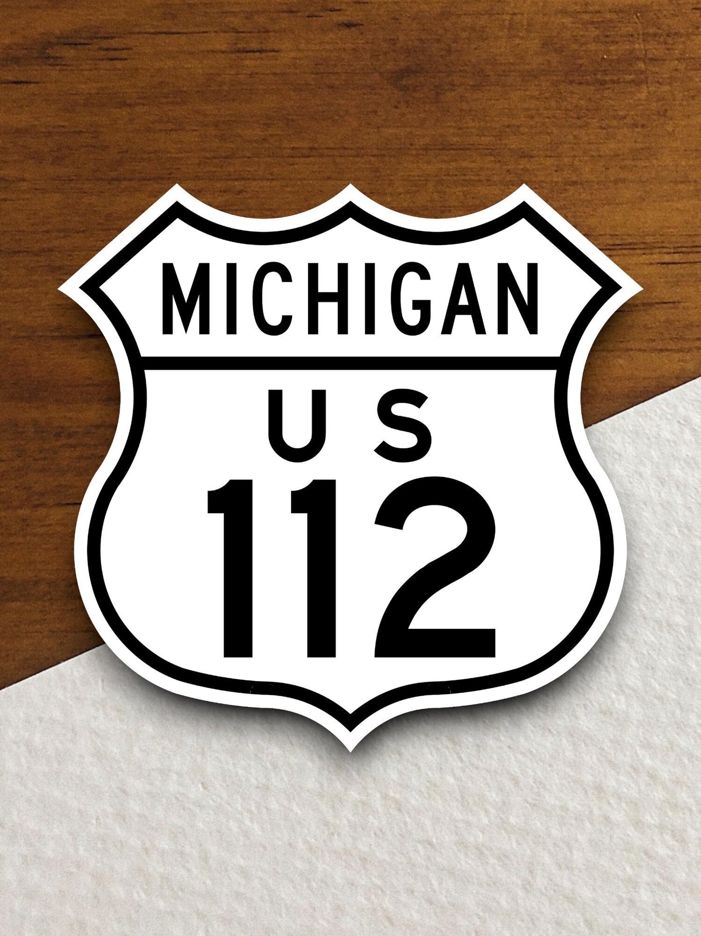 United States route 112 michigan road sign sticker, road trip sticker, highway sign, room decor, travel sticker