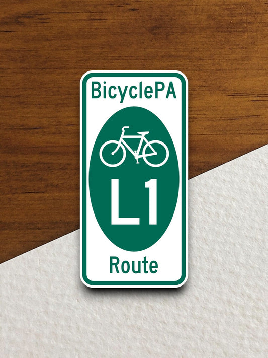 Pennsylvania   bike route l1 road sign sticker, road trip sticker, highway sign, room decor, travel sticker