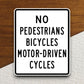 No pedestrians bicycles motor driven cycles  road sign stickers, Room Decor, Traffic Sticker, Road Sign Decoration, Road Work Signs