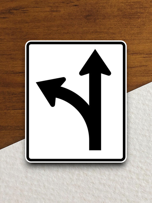 Left turn or straight direction  road sign stickers, Room Decor, Traffic Sticker, Road Sign Decoration, Road Work Signs, Building Signs