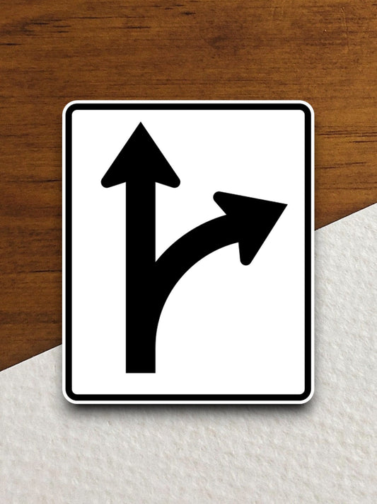 Right turn or straight  road sign stickers, Room Decor, Traffic Sticker, Road Sign Decoration, Road Work Signs, Building Signs, Traffic Sign