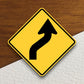 Reverse curve  road sign stickers, Room Decor, Traffic Sticker, Road Sign Decoration, Road Work Signs, Traffic Sign