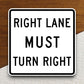 Right lane must turn right  road sign stickers, Room Décor Traffic Sticker, Road Sign Decoration Road Work Signs, Building Signs