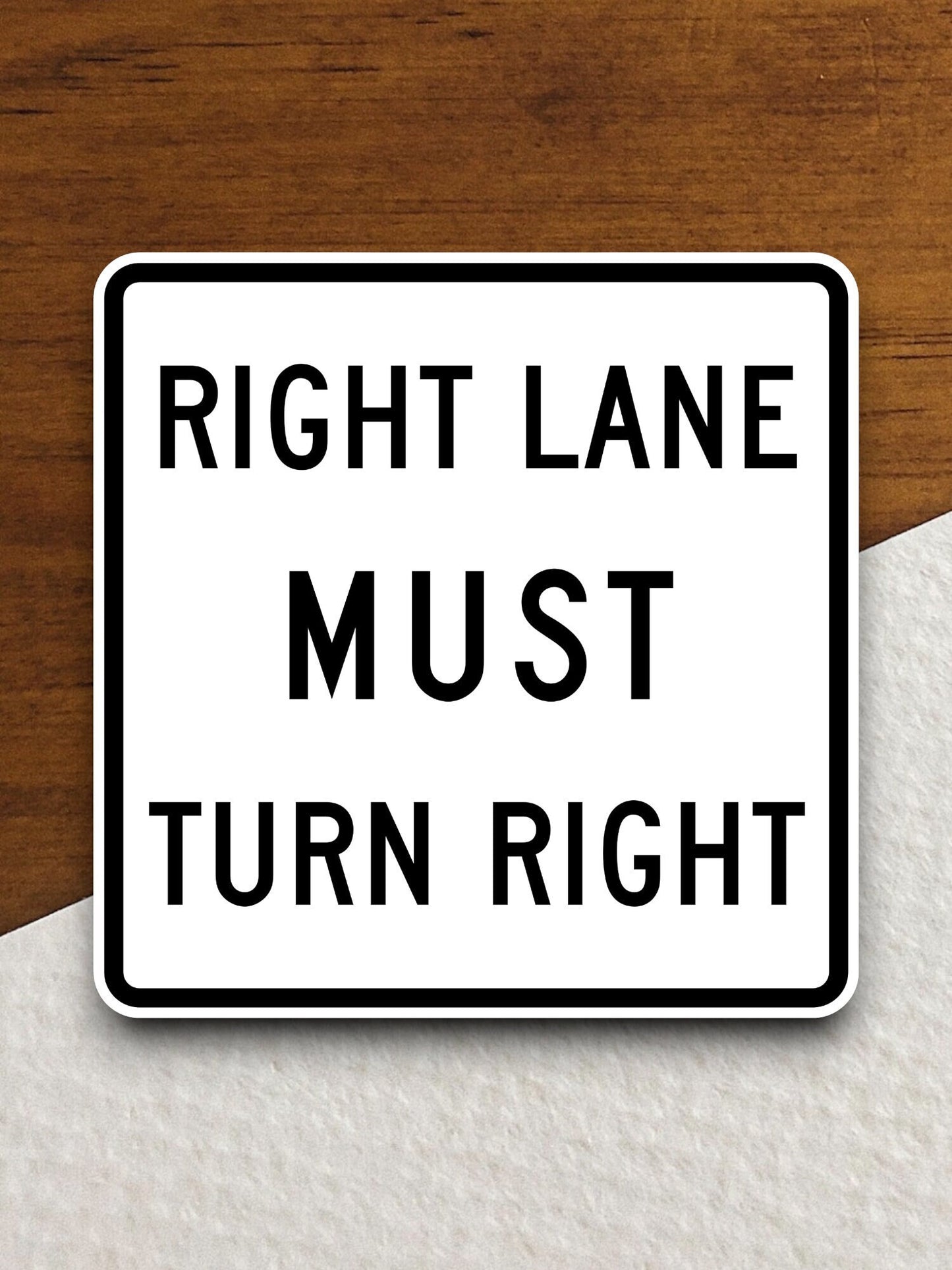 Right lane must turn right  road sign stickers, Room Décor Traffic Sticker, Road Sign Decoration Road Work Signs, Building Signs