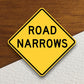 Road narrows  road sign stickers, Room Decor, Traffic Sticker, Road Sign Decoration, Road Work Signs, Traffic Sign