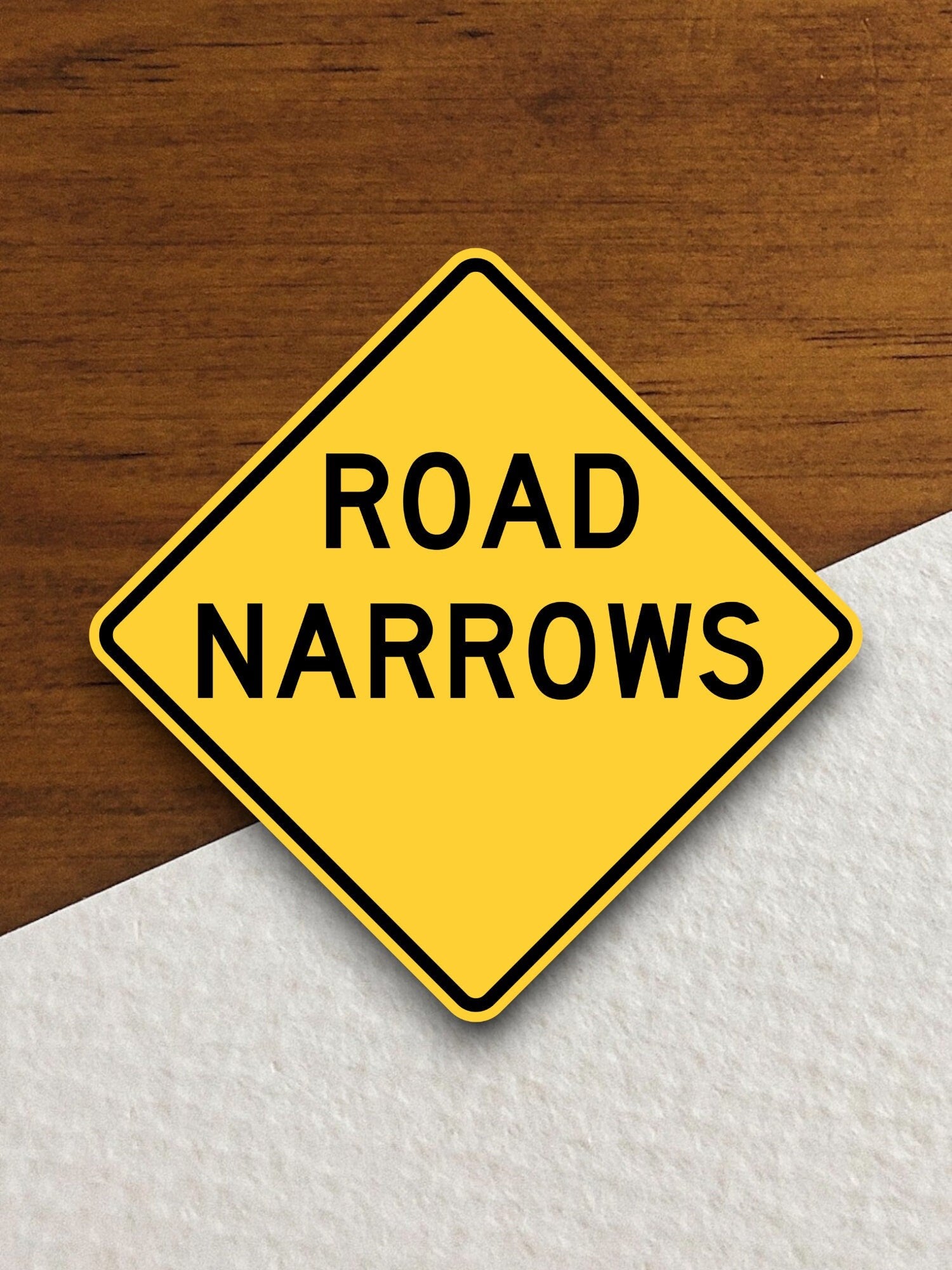 Road narrows  road sign stickers, Room Decor, Traffic Sticker, Road Sign Decoration, Road Work Signs, Traffic Sign