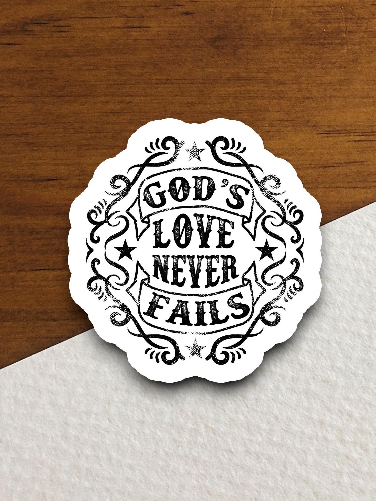 God's love never fails sticker, Religious Sticker, Faith Sticker, Worship Sticker, Christian Sticker, love sticker, God sticker, Room Décor