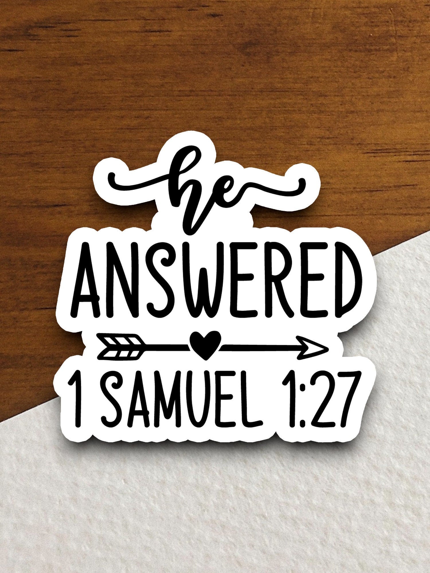 He answered 1 samuel sticker, Religious Sticker, Faith Sticker, Worship Sticker, Christian Sticker, Scripture Sticker, Room Décor