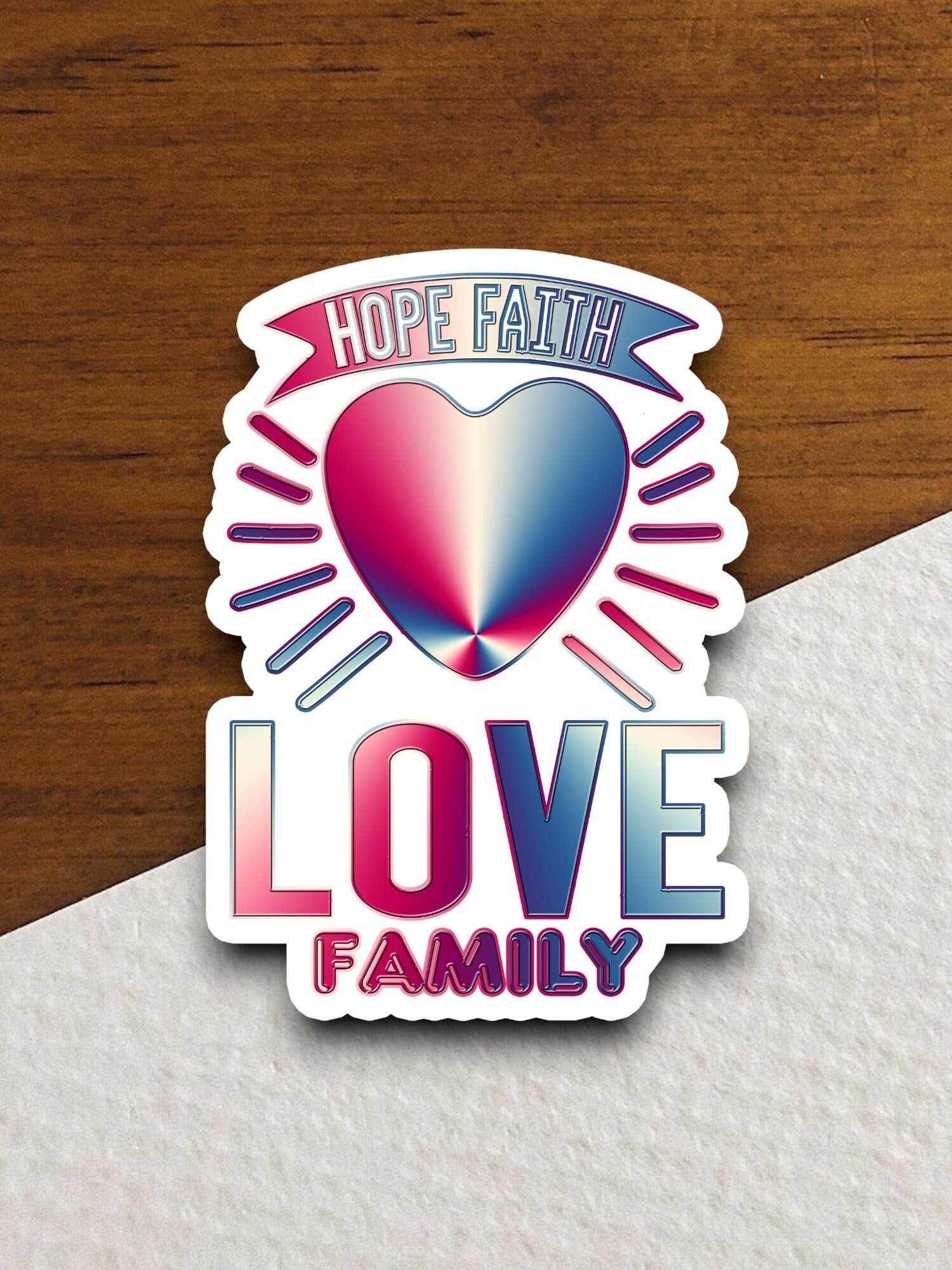 Hope faith love family sticker, Religious Sticker, Faith Sticker, Worship Sticker, Christian Sticker, Scripture Sticker, Room Décor