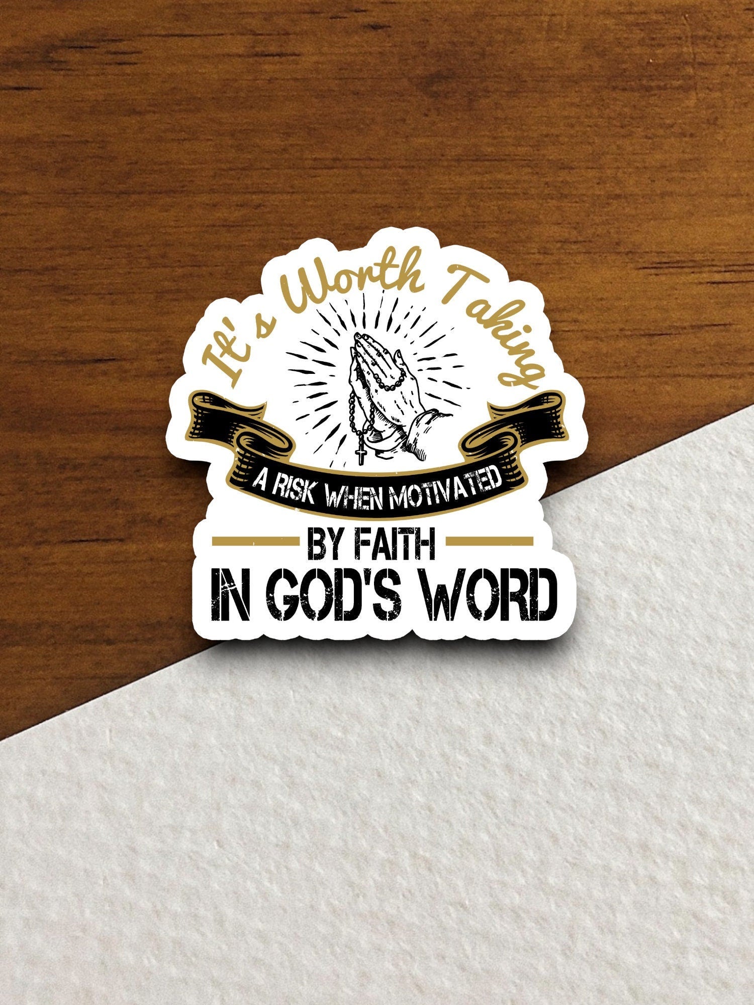 It's worth taking a risk when motivated sticker, Religious Sticker, Faith Sticker, Worship Sticker, Christian Sticker, Scripture Sticker