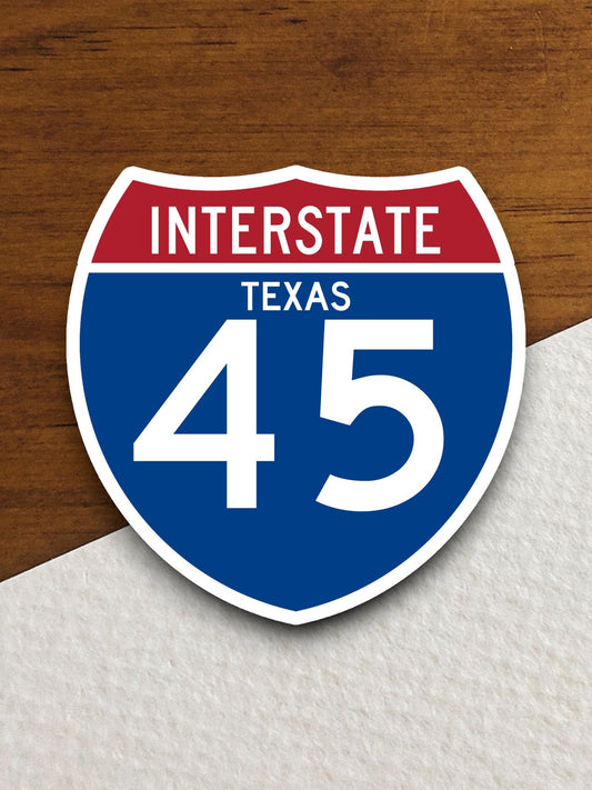 Interstate route  45 texas sticker, Texas sticker, Interstate Highway Sign Expressway Stickers, Highway Sign Road Trip Sticker, Room Décor