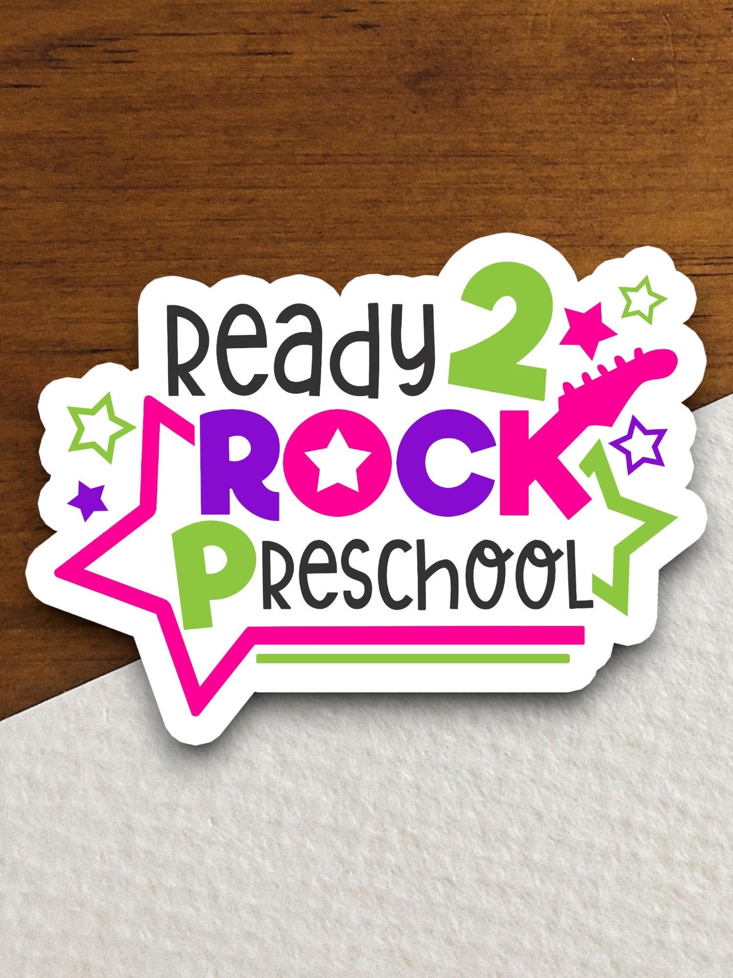 Ready 2 Rock Preschool Sticker, Teacher Sticker, Education Sticker, School Sticker, Cute Sticker, Back to School, Pre-school Sticker