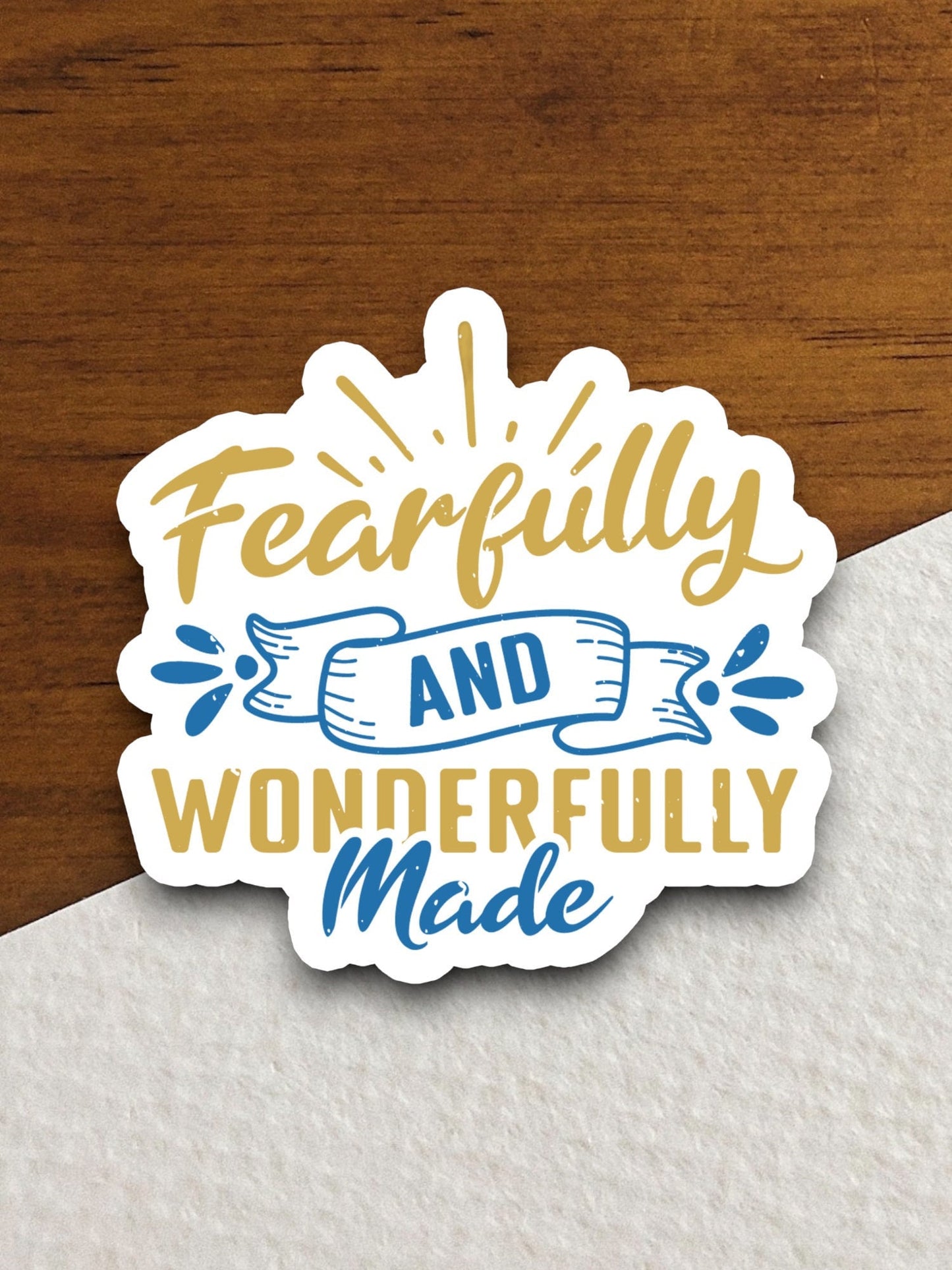 Fearfully and wonderfully made sticker, Religious Sticker, Faith Sticker, Worship Sticker, Christian Sticker, Scripture Sticker, Room Décor