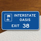 Interstate route oasis sign sticker, Interstate Highway Sign Expressway Stickers, Highway Sign Road Trip Sticker, Room Décor